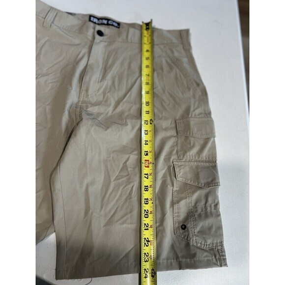 NWT Iron Co Belted Stretch Performance Hybrid Cargo Shorts Tan Size 38 - Picture 4 of 8